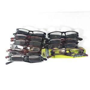 Bundle of 10 Foster Grants Lloyd Brown Tortoise Rectangle Eyeglasses +2.50 +2.00